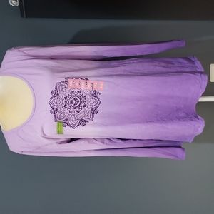 NWT Earth Yoga Dusty Grape Full Sleeve Round Neck Pullover T Shirt Size XXL